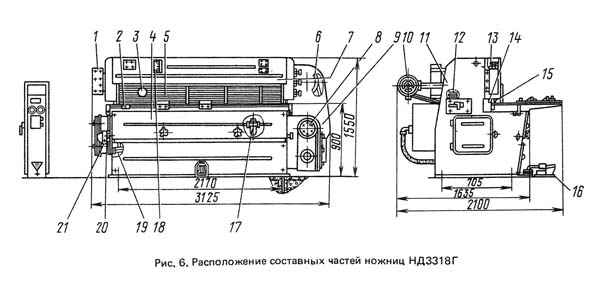 НД-3318г Складні частини гильотинных ножниц